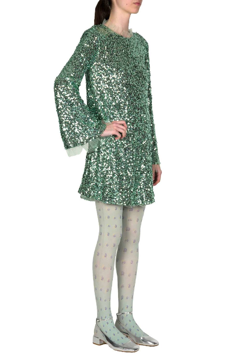 Luisa Beccaria Miniabito con paillettes color menta Grande vendita