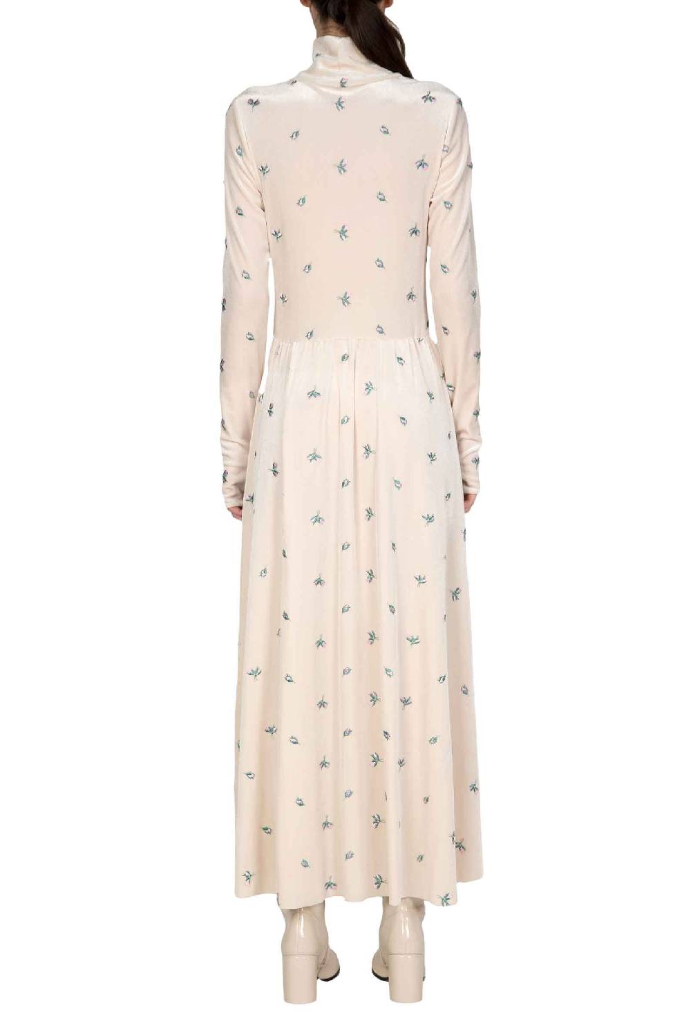 Luisa Beccaria Abito lungo a collo alto in velluto Shopping online