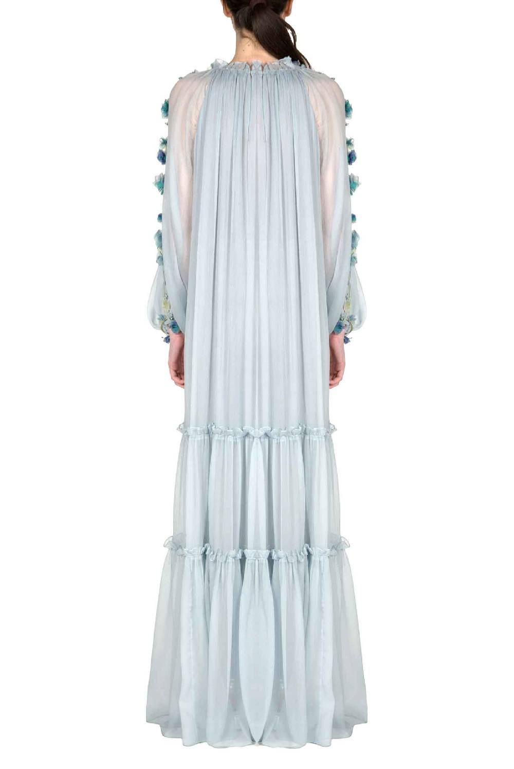 Luisa Beccaria Abito lungo in chiffon con dettaglio floreale Black Friday