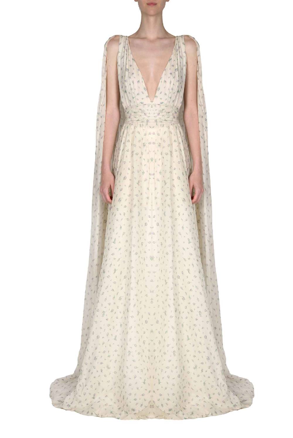 Luisa Beccaria Abito da sposa Winter Garden in georgette effetto mantella con scollo a V Cyber Monday