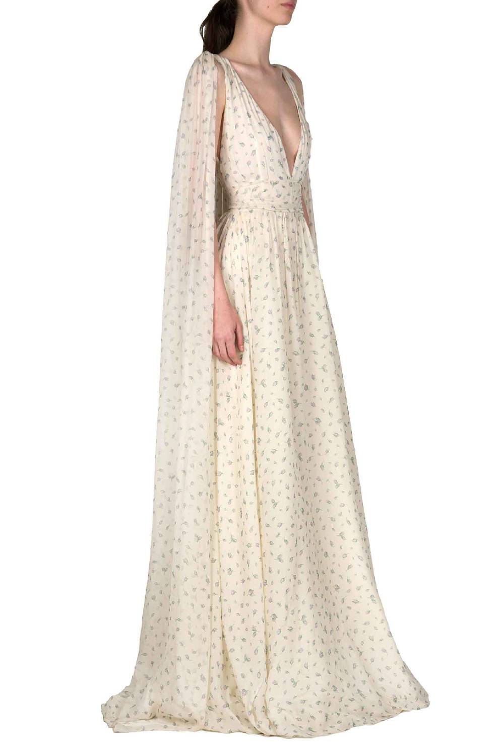 Luisa Beccaria Abito da sposa Winter Garden in georgette effetto mantella con scollo a V Cyber Monday
