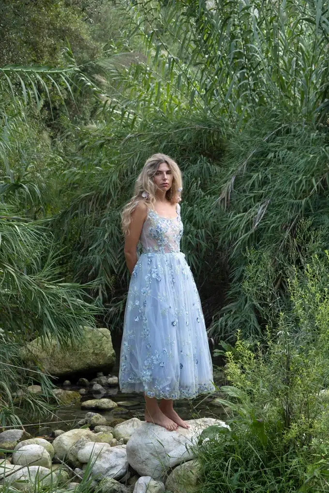 Luisa Beccaria Abito midi in tulle ricamato Offerta temporanea