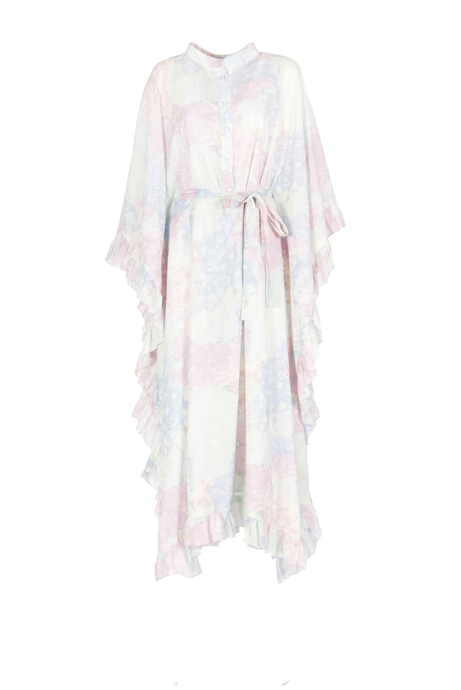 Luisa Beccaria Caftano in cotone con fiori astratti Lightning offer