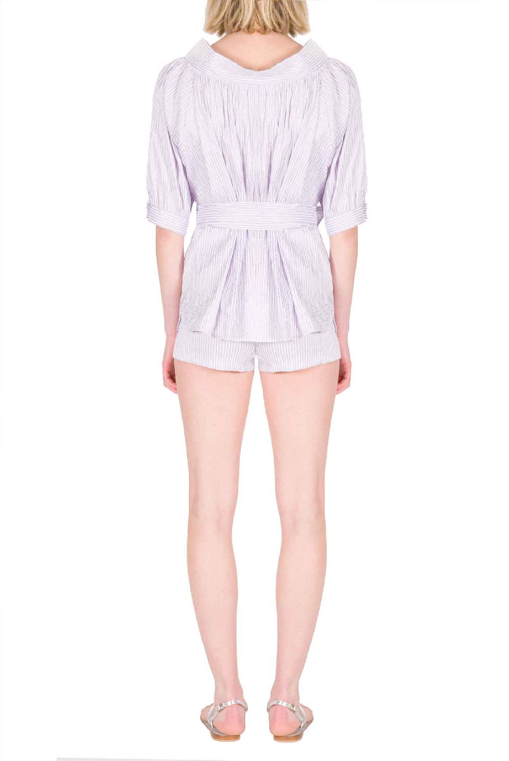 Luisa Beccaria Camicia oversize in cotone a righe Bestseller