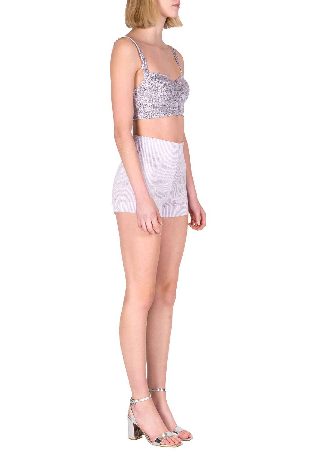 Luisa Beccaria Shorts in cotone a righe Liquidazione