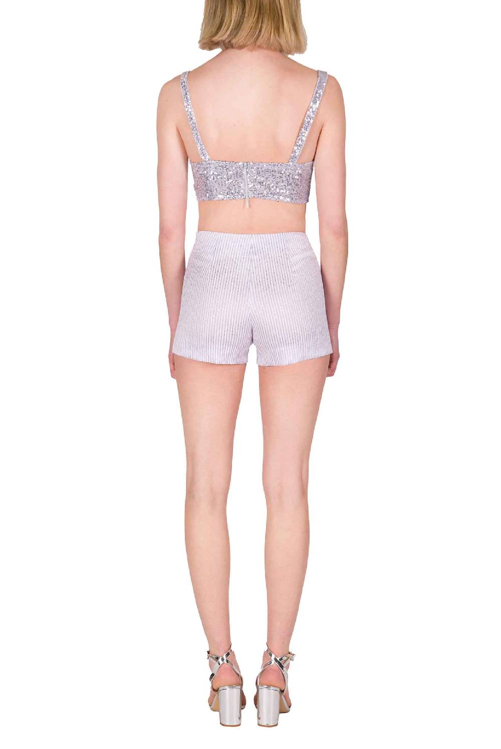 Luisa Beccaria Shorts in cotone a righe Liquidazione