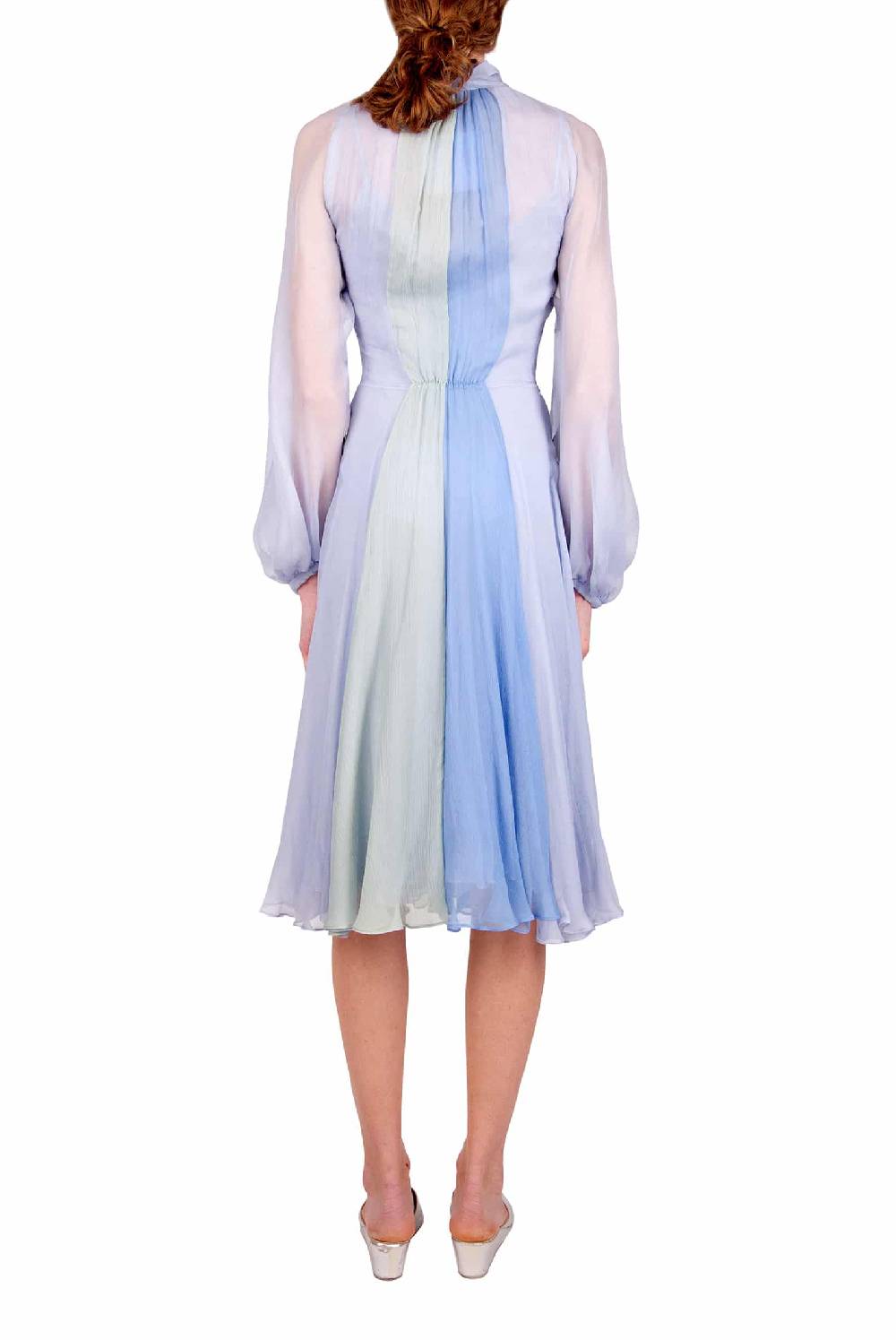 Luisa Beccaria Abito Corto In Chiffon Tricolore Con Fiocco Offerte giornaliere