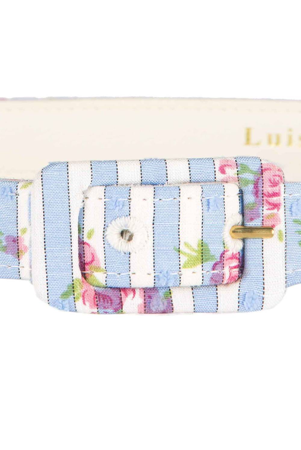 Luisa Beccaria Cintura blu con rose a righe Ultimi tre giorni