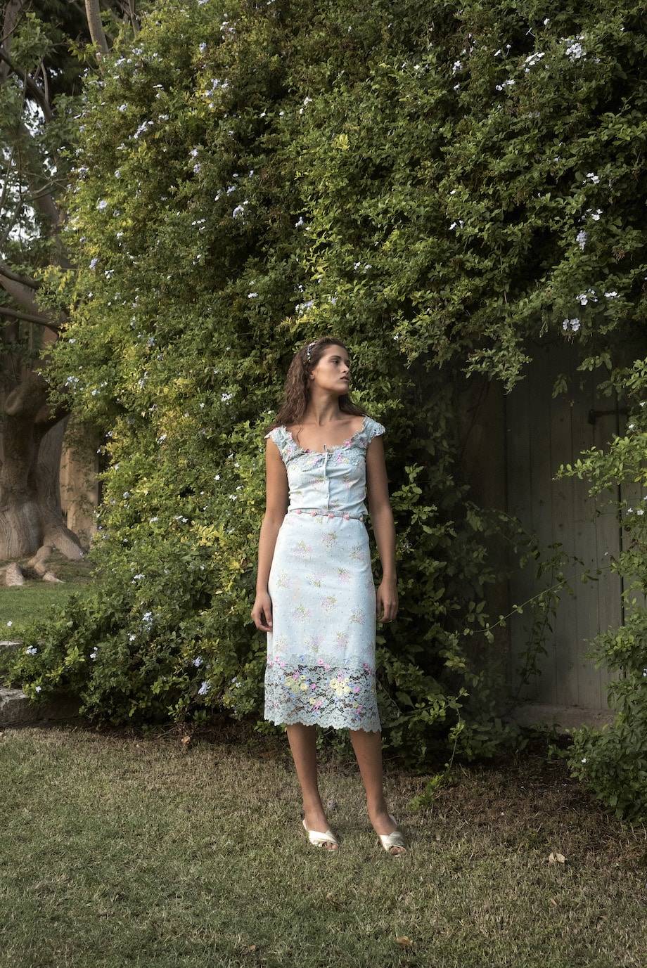 Luisa Beccaria Gonna in misto cotone con finiture in pizzo Fino al 50% di sconto