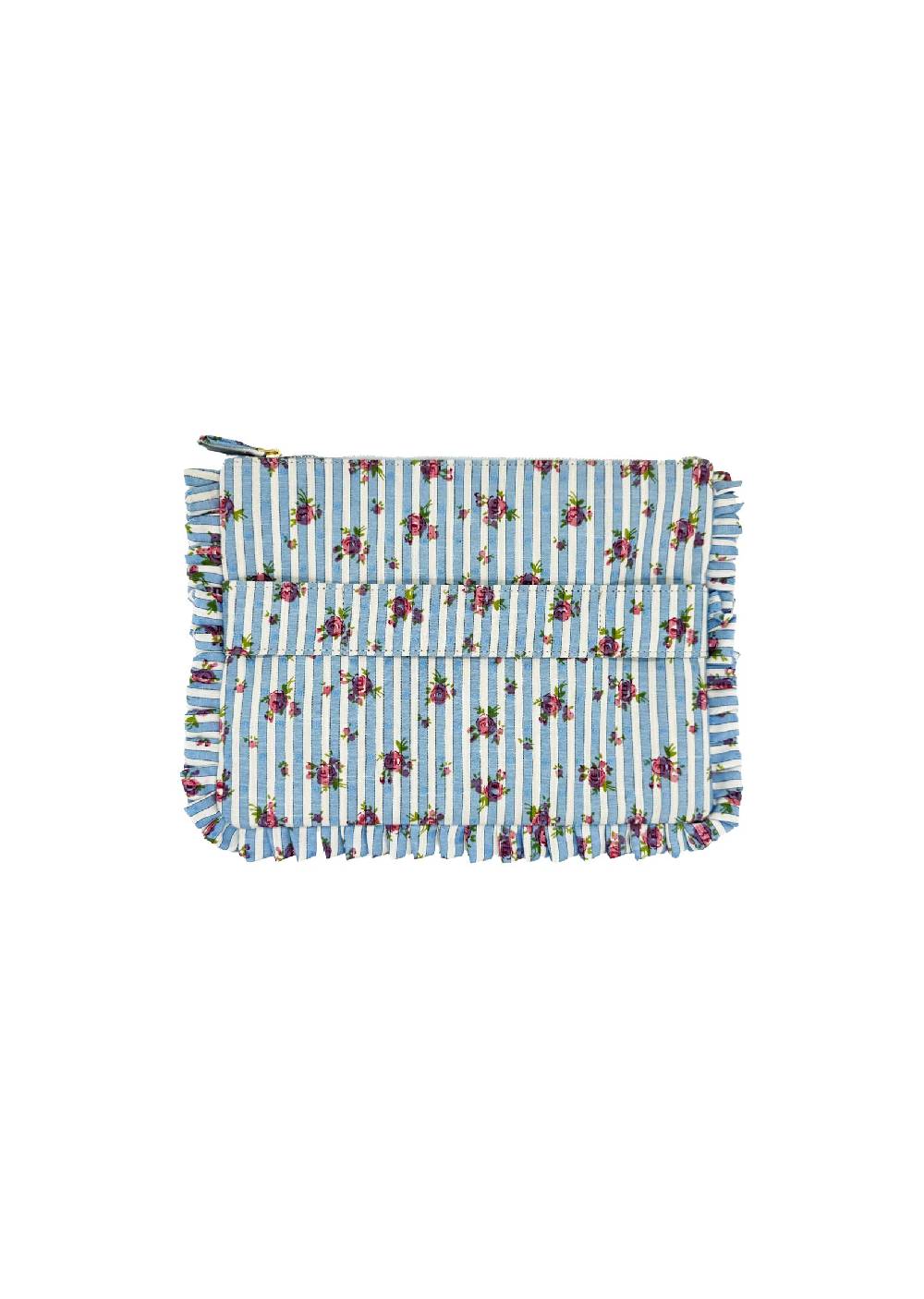 Luisa Beccaria Pochette Piccola A Mano Rose Rigate Blu Only for today