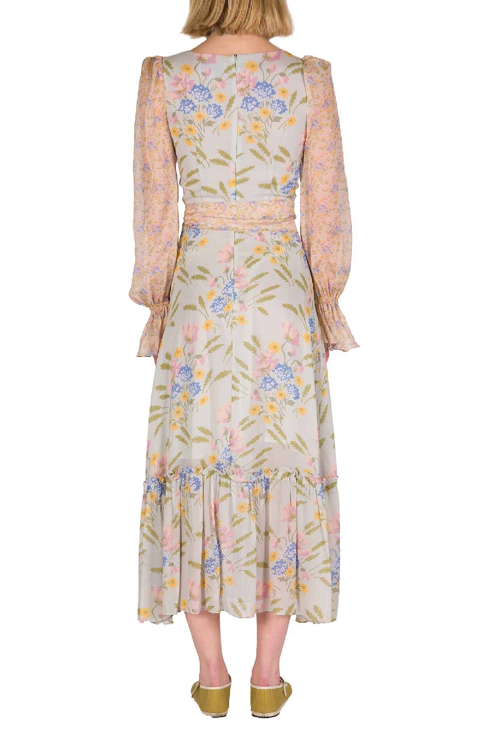 Luisa Beccaria Abito in georgette stampata Blooming Mirage Fino al 55% di sconto