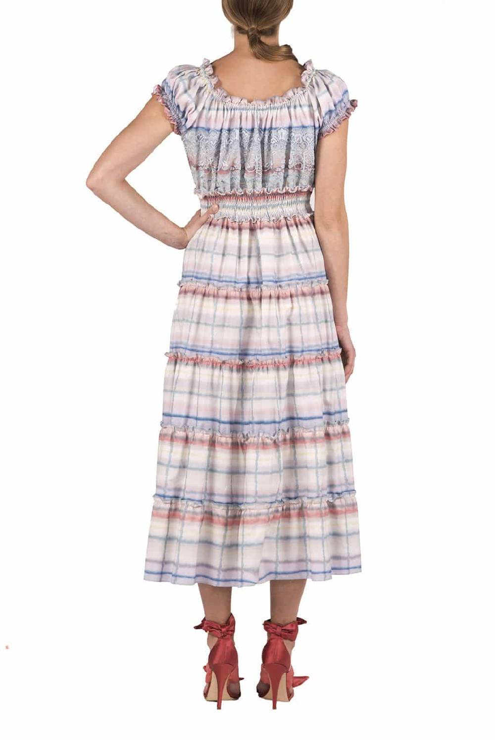 Luisa Beccaria Abito midi in cotone melt con pizzo Solo un giorno rimasto