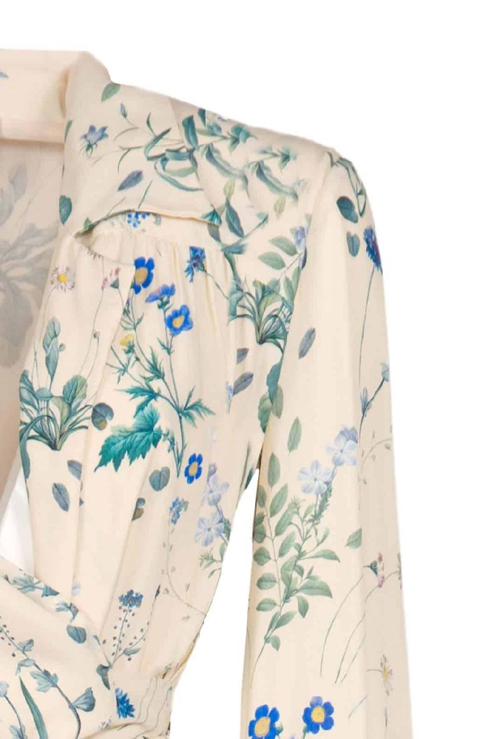 Luisa Beccaria Tuta in crêpe con stampa floreale di Herbarium con cintura In Linea