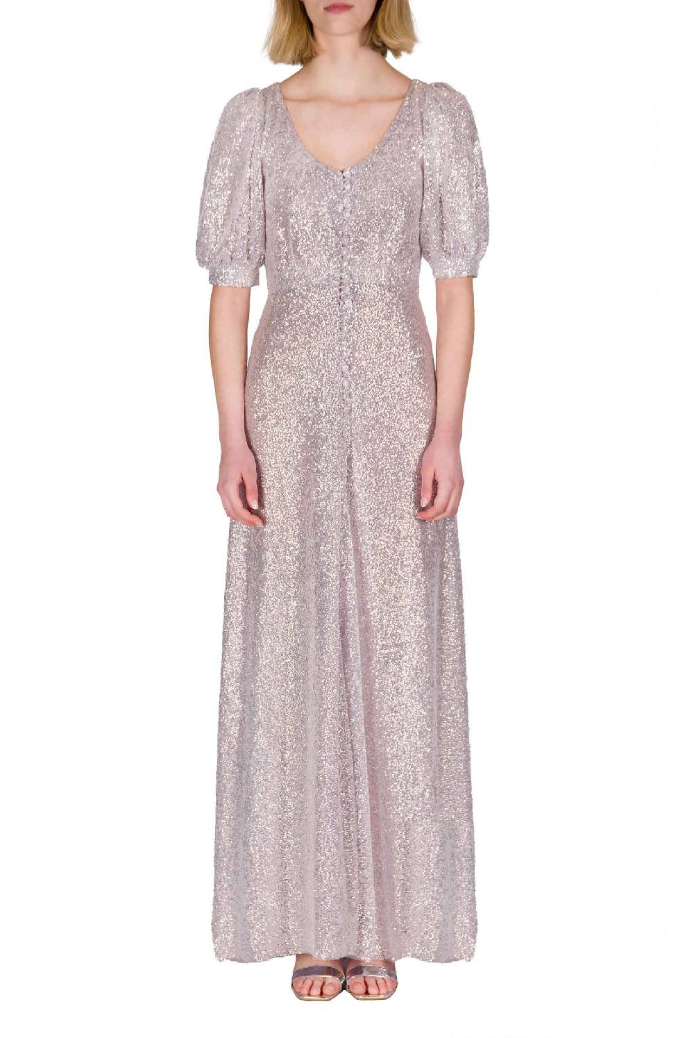 Luisa Beccaria Abito con paillettes bottoncino Qualità