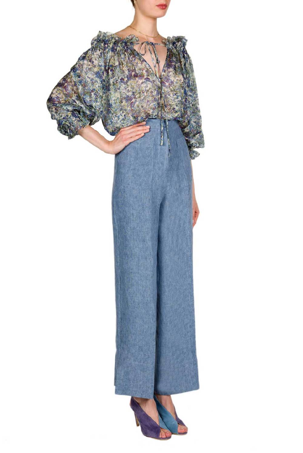Luisa Beccaria Camicetta stampata in chiffon Fino Al -60%