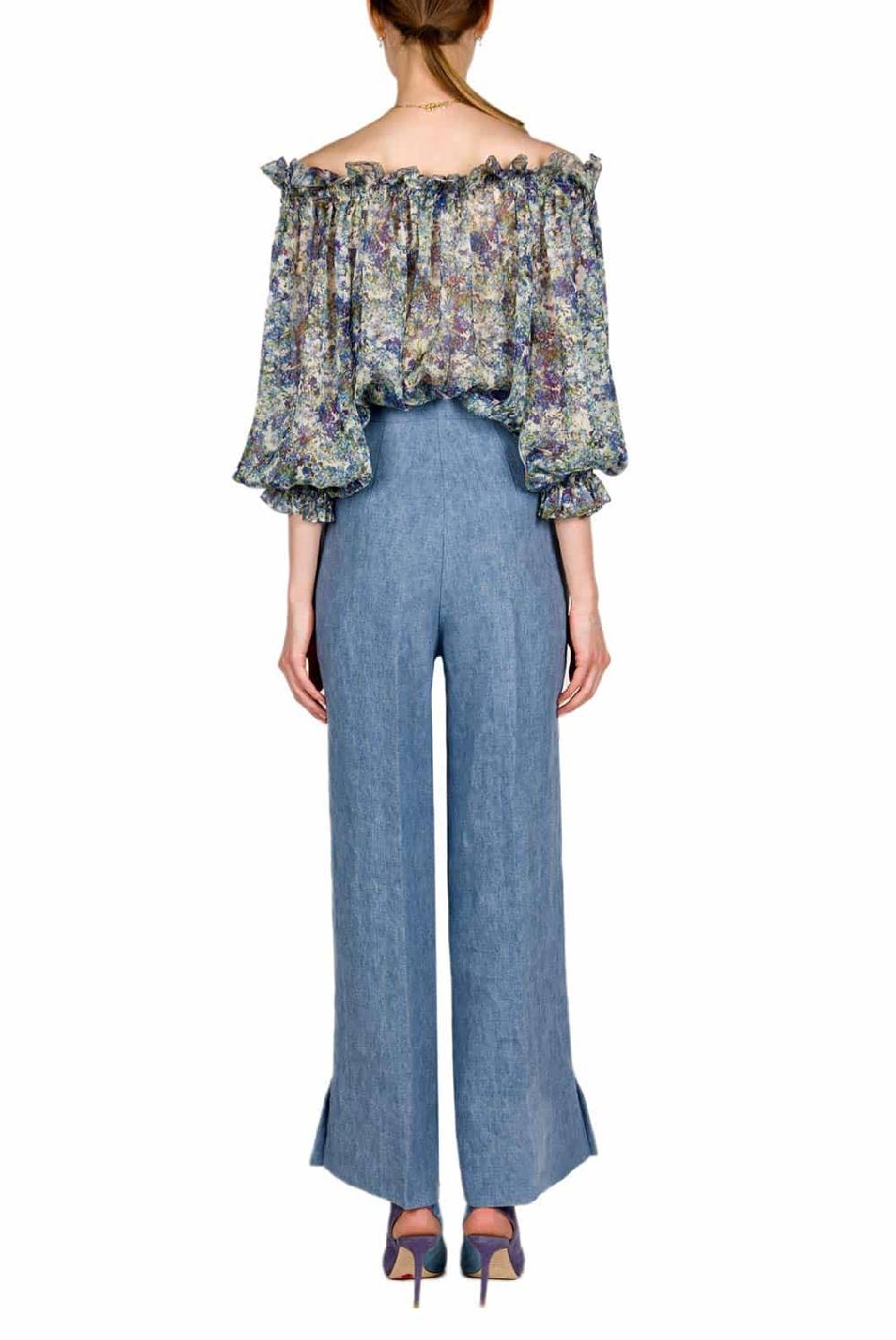 Luisa Beccaria Camicetta stampata in chiffon Fino Al -60%