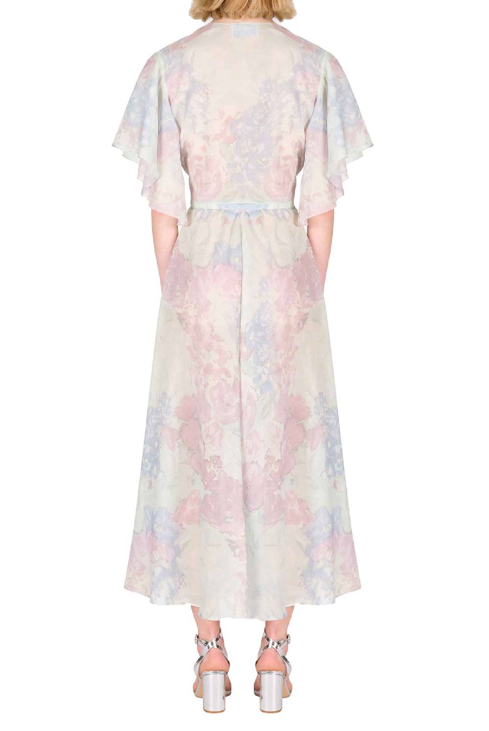 Luisa Beccaria Gonna in cotone leggero stampato con fiori astratti Shopping Online