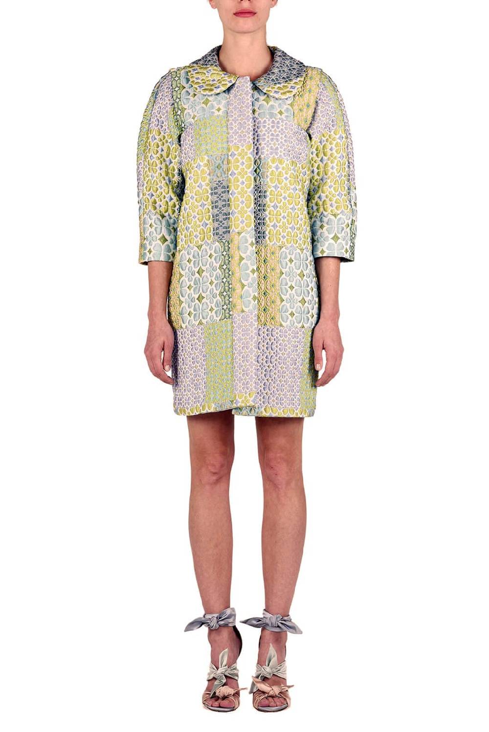 Luisa Beccaria Cappotto in broccato patchwork Sconto