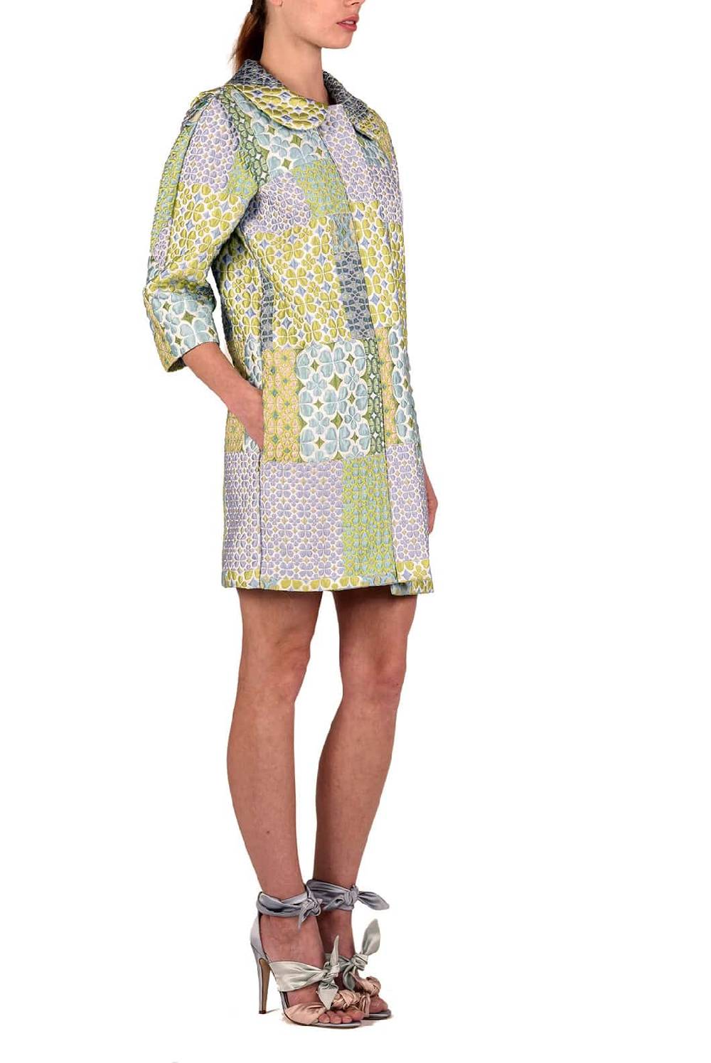Luisa Beccaria Cappotto in broccato patchwork Sconto