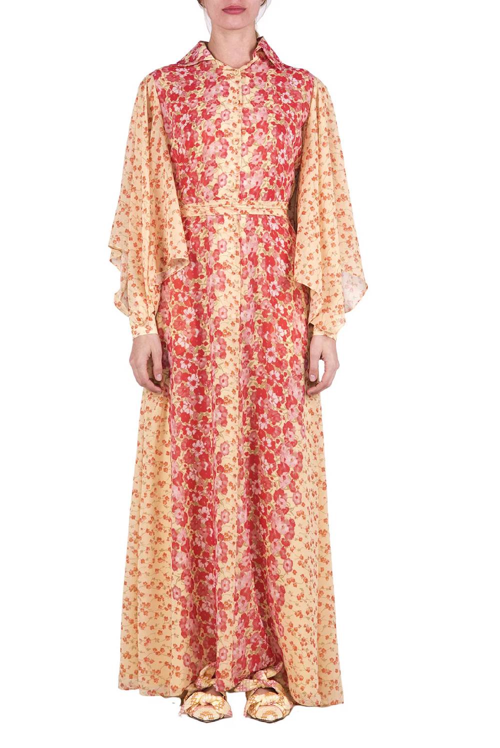 Luisa Beccaria Caftano in georgette floreale Outlet