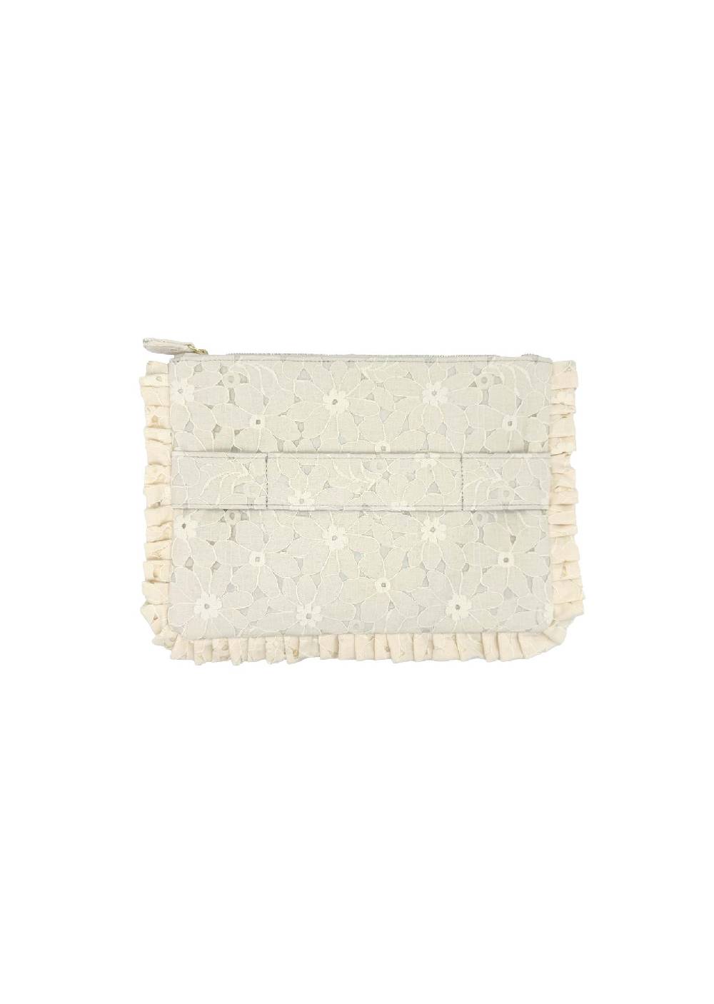 Luisa Beccaria Pochette Piccola A Mano In Pizzo Floreale Crema I Più Venduti