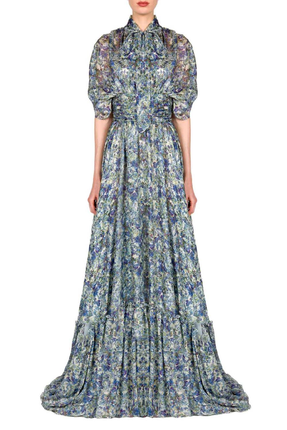 Luisa Beccaria Maxi abito in chiffon stampato Prezzo di fabbrica