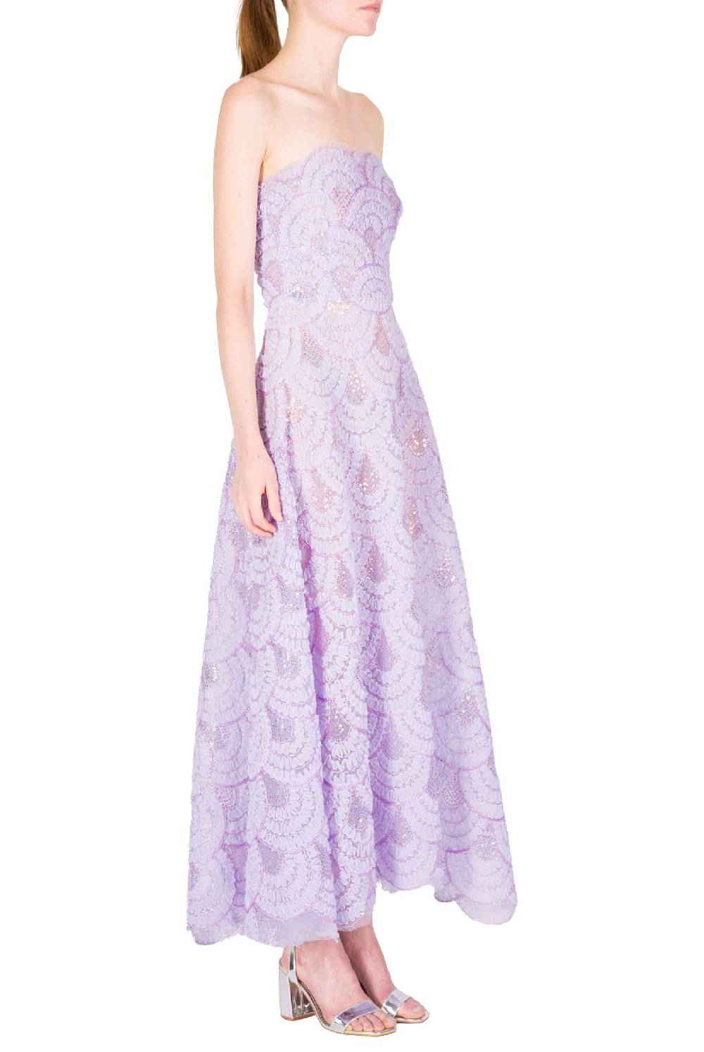 Luisa Beccaria Abito bustier midi in tulle con paillettes Cyber Monday
