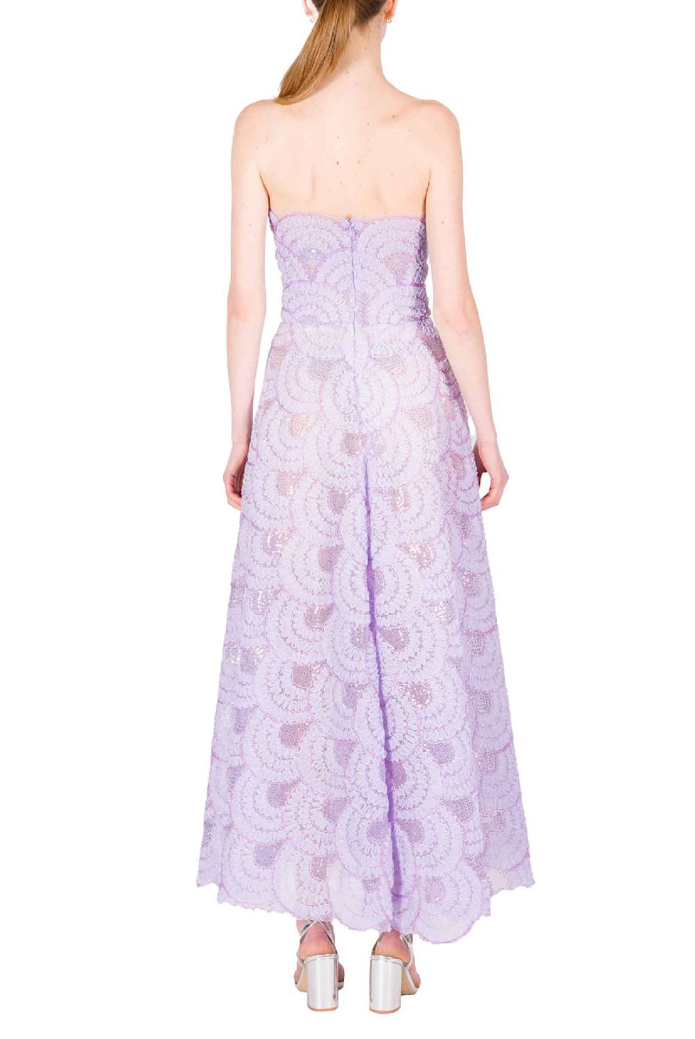 Luisa Beccaria Abito bustier midi in tulle con paillettes Cyber Monday