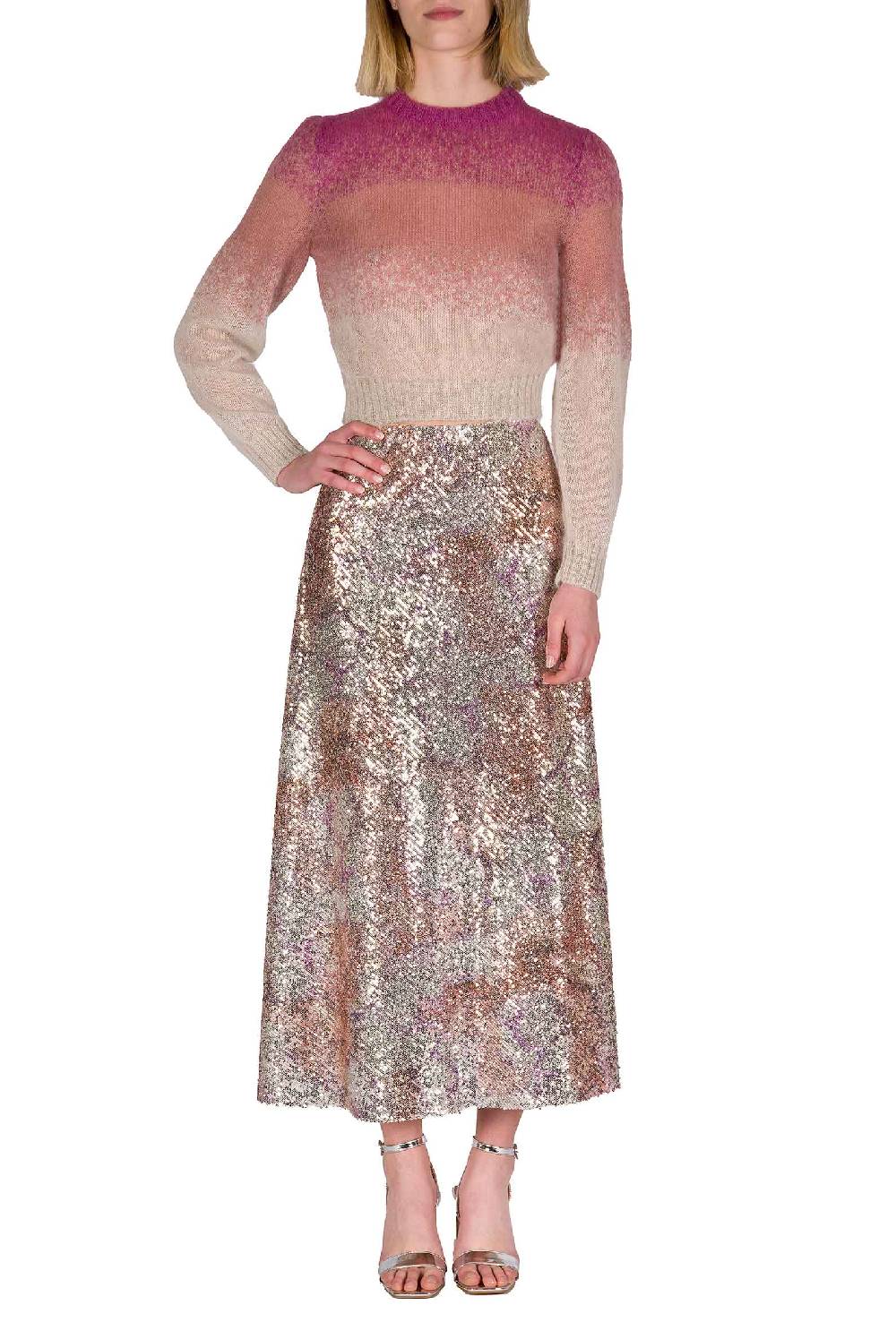 Luisa Beccaria Gonna con paillettes marmorizzate Offerta Pasqua