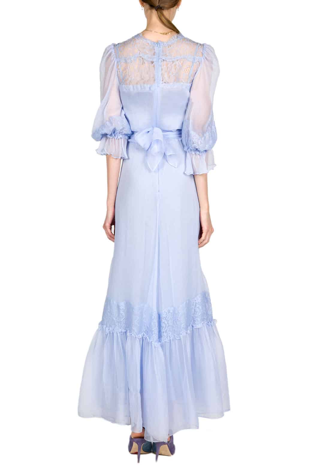 Luisa Beccaria Abito in chiffon decorato in pizzo Smaltimento dello stoccaggio