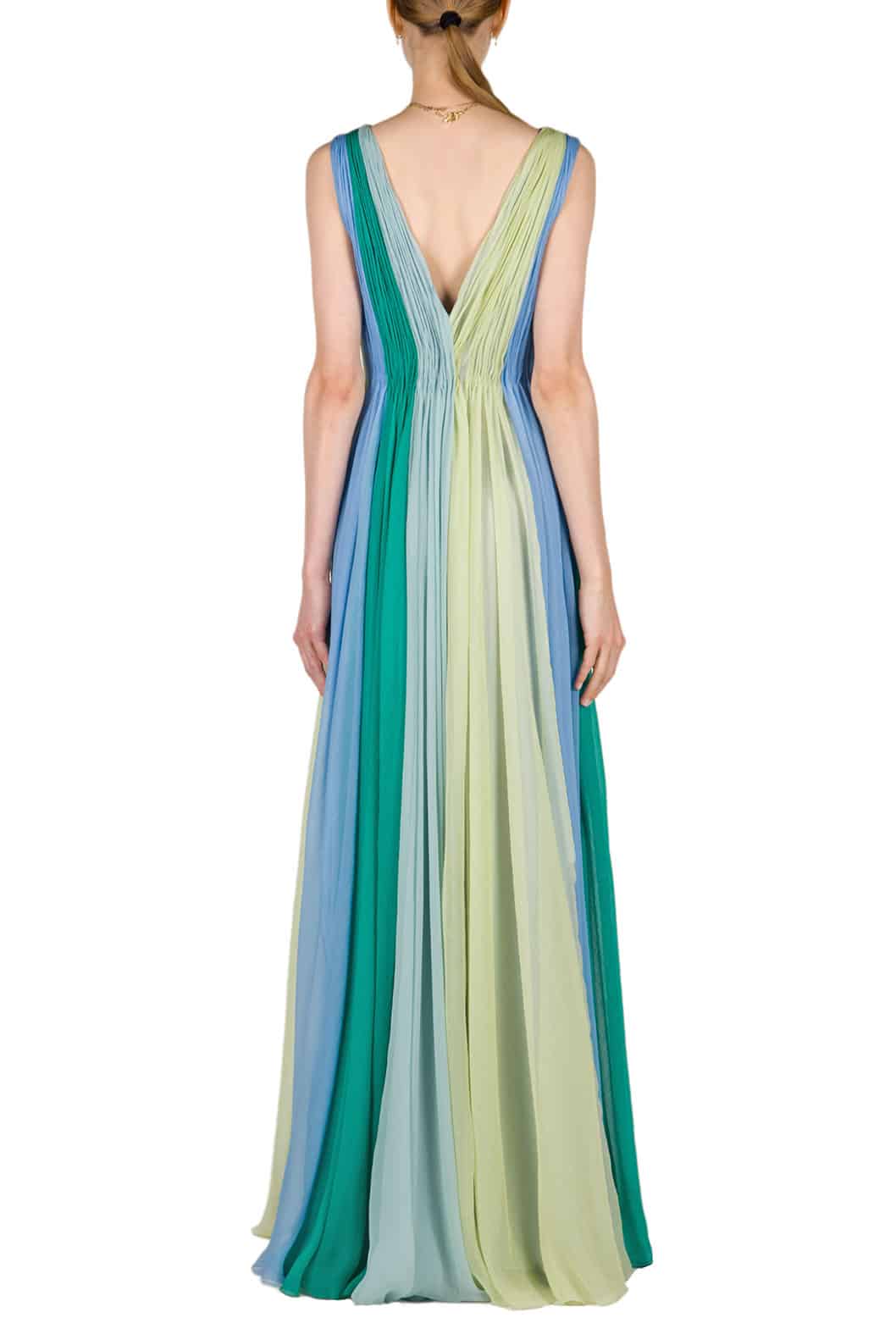 Luisa Beccaria Maxi abito in chiffon multicolore Latest fashion