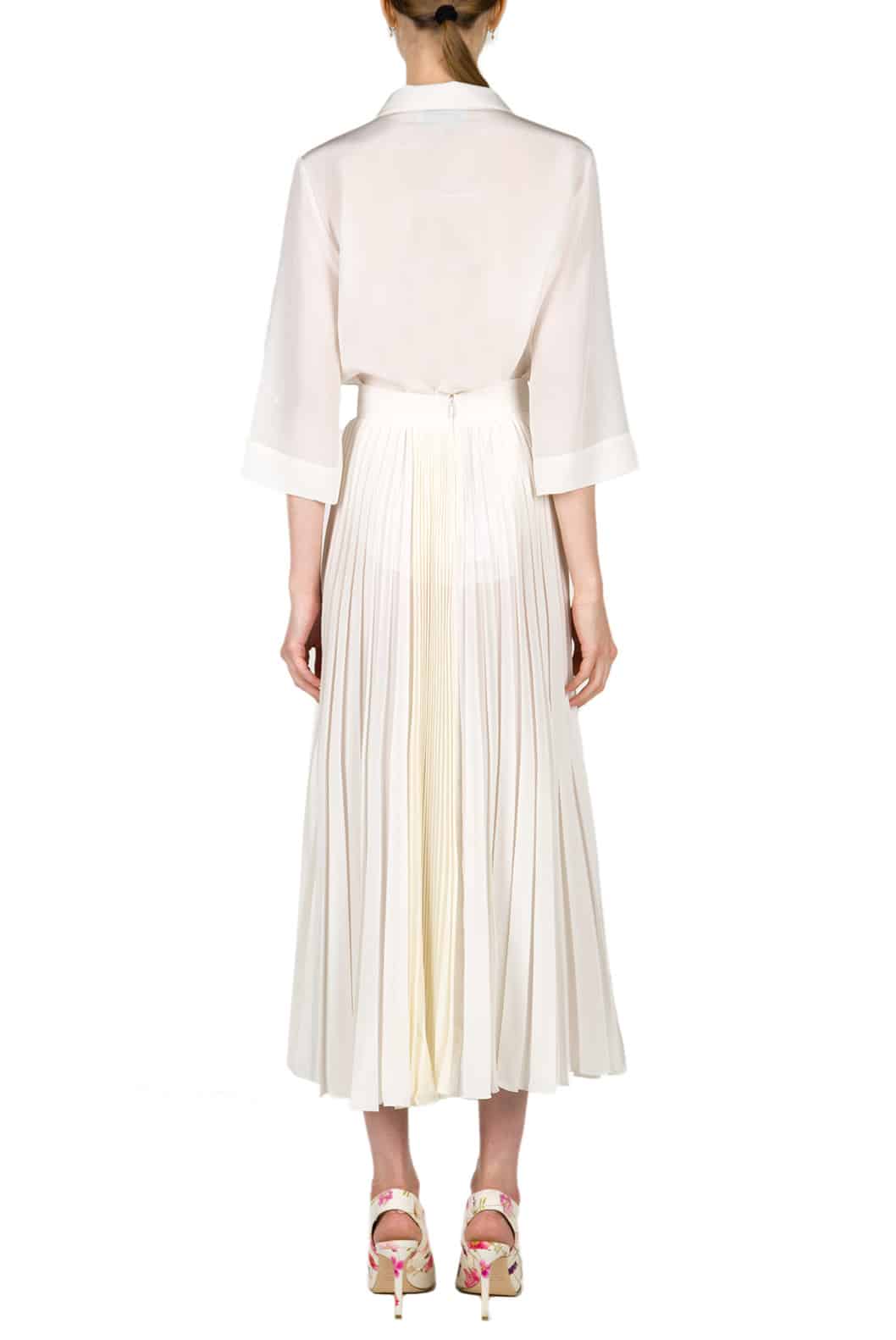 Luisa Beccaria Top in crêpe decorato con tasche applicate Online Outlet