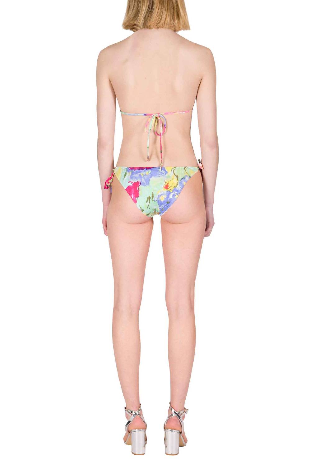 Luisa Beccaria Bikini Triangolo E Slip A Fiori Astratti Offerta temporanea