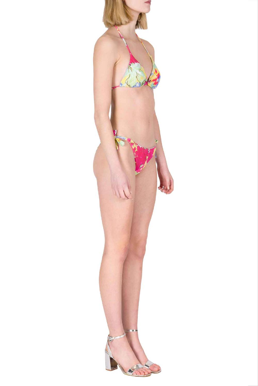 Luisa Beccaria Bikini Triangolo E Slip A Fiori Astratti Offerta temporanea