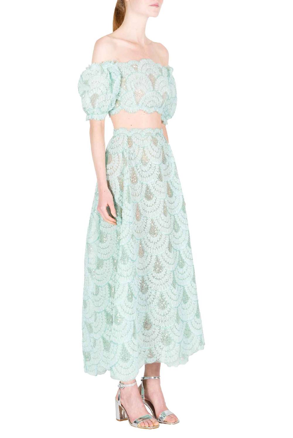 Luisa Beccaria Gonna a balze in tulle paillettes Fino al 65% di sconto