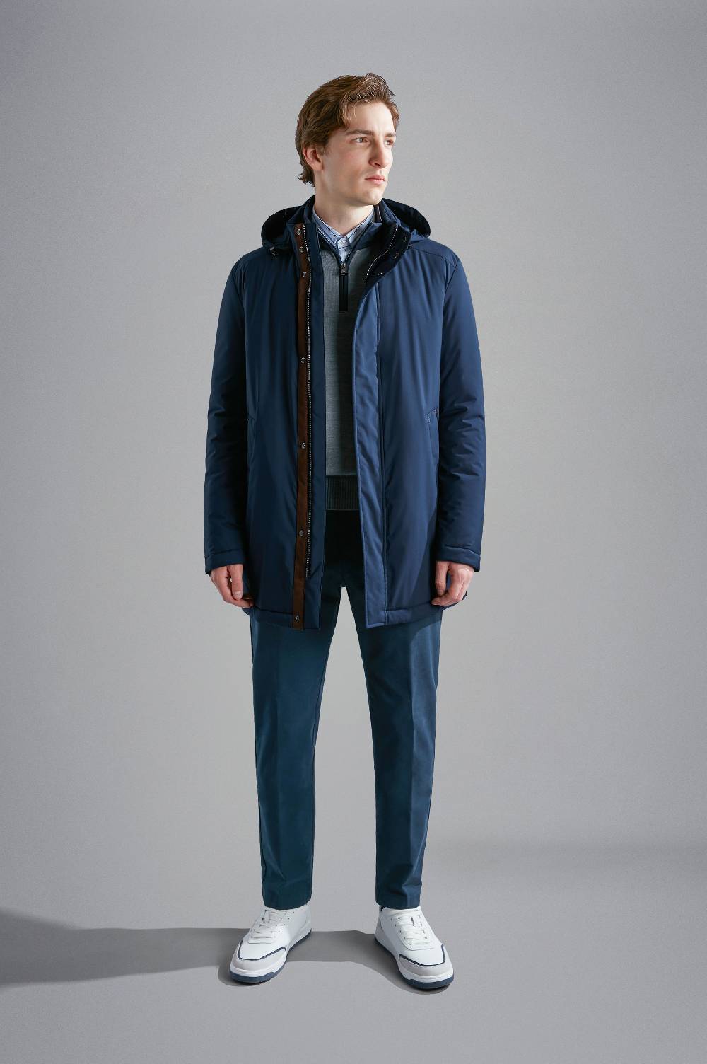 Paul & Shark Car Coat in Typhoon Platinum Paul & Shark Offerte