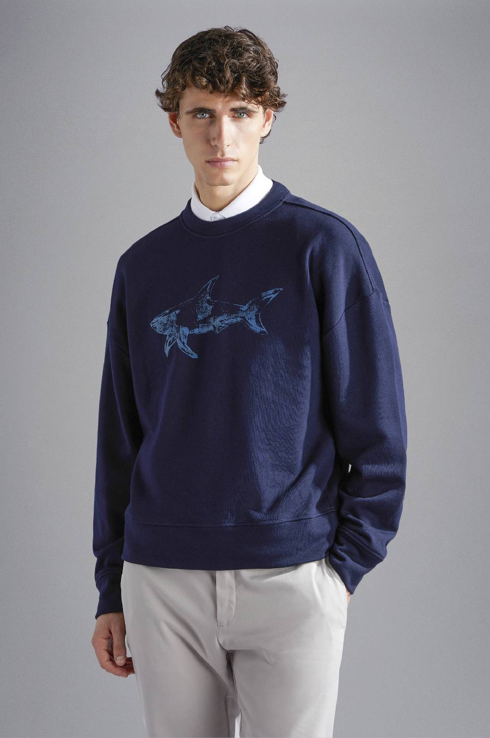 Paul & Shark Felpa in cotone Winter Fleece con stampa Paul & Shark Sottocosto