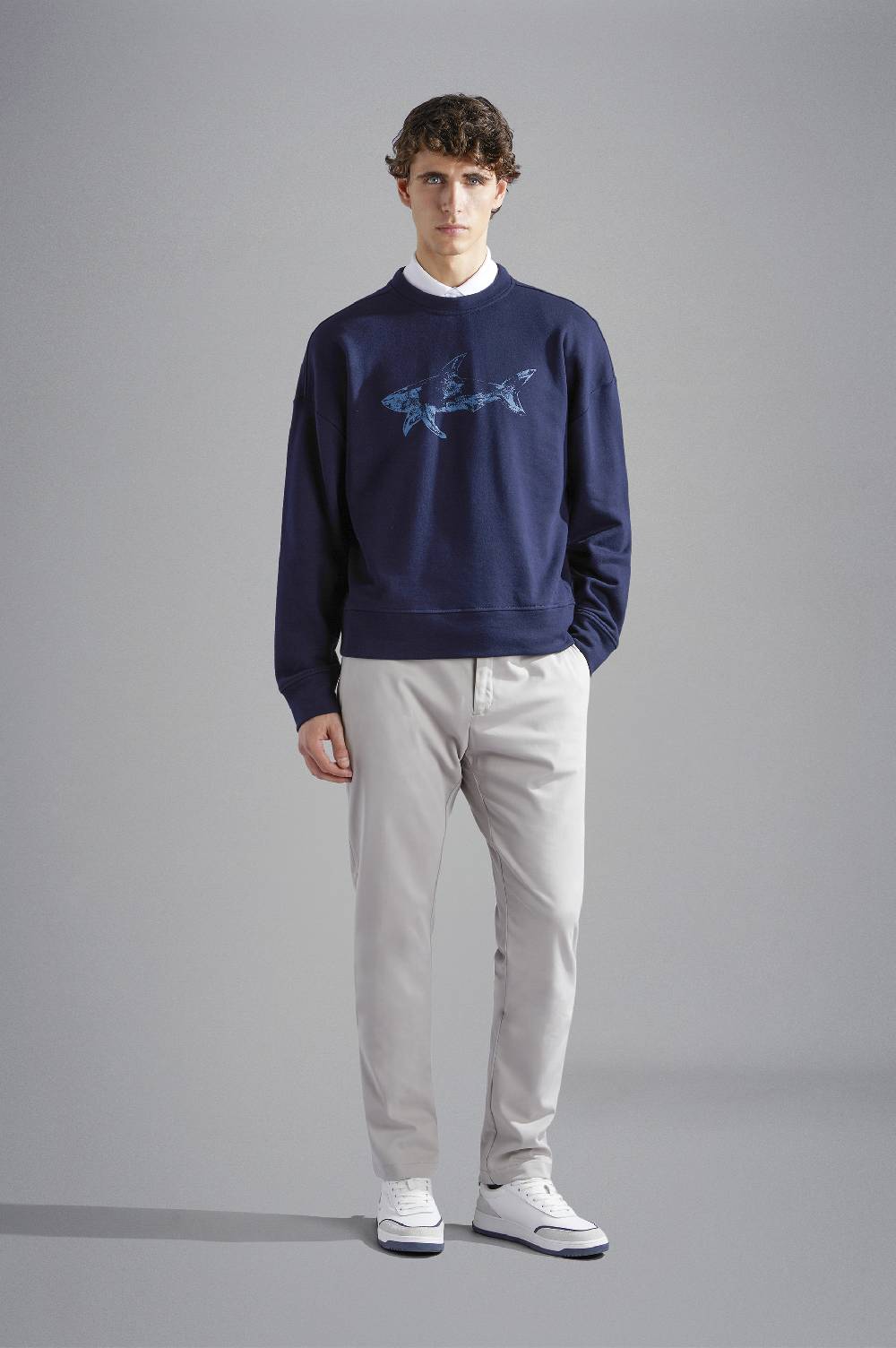 Paul & Shark Felpa in cotone Winter Fleece con stampa Paul & Shark Sottocosto