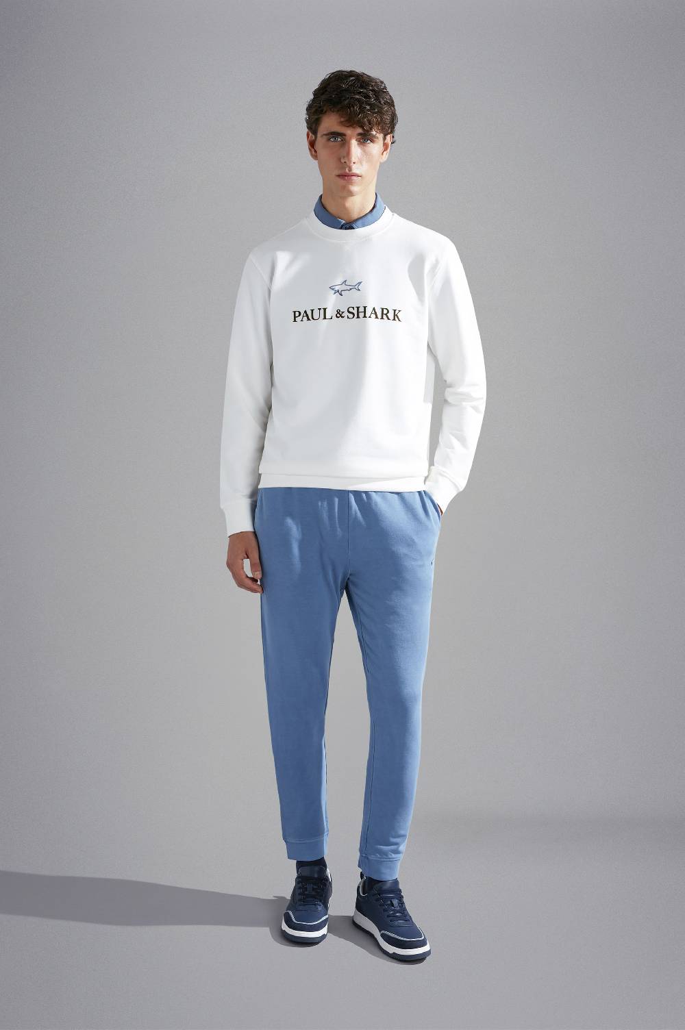 Paul & Shark Felpa in cotone con stampe Paul & Shark Sconto