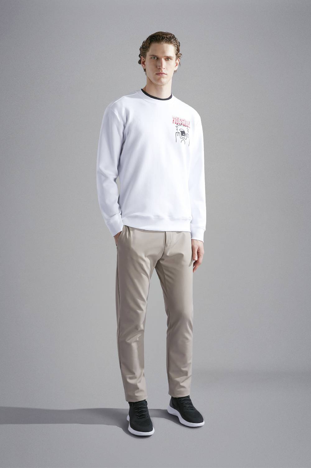 Paul & Shark Felpa in cotone Soft Active Fleece con stampe Paul & Shark Offerta