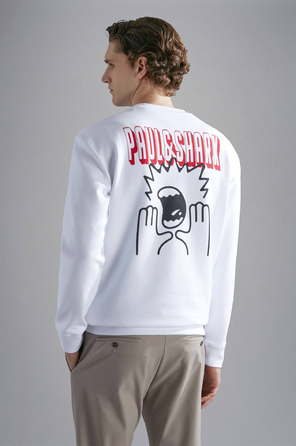 Paul & Shark Felpa in cotone Soft Active Fleece con stampe Paul & Shark Offerta