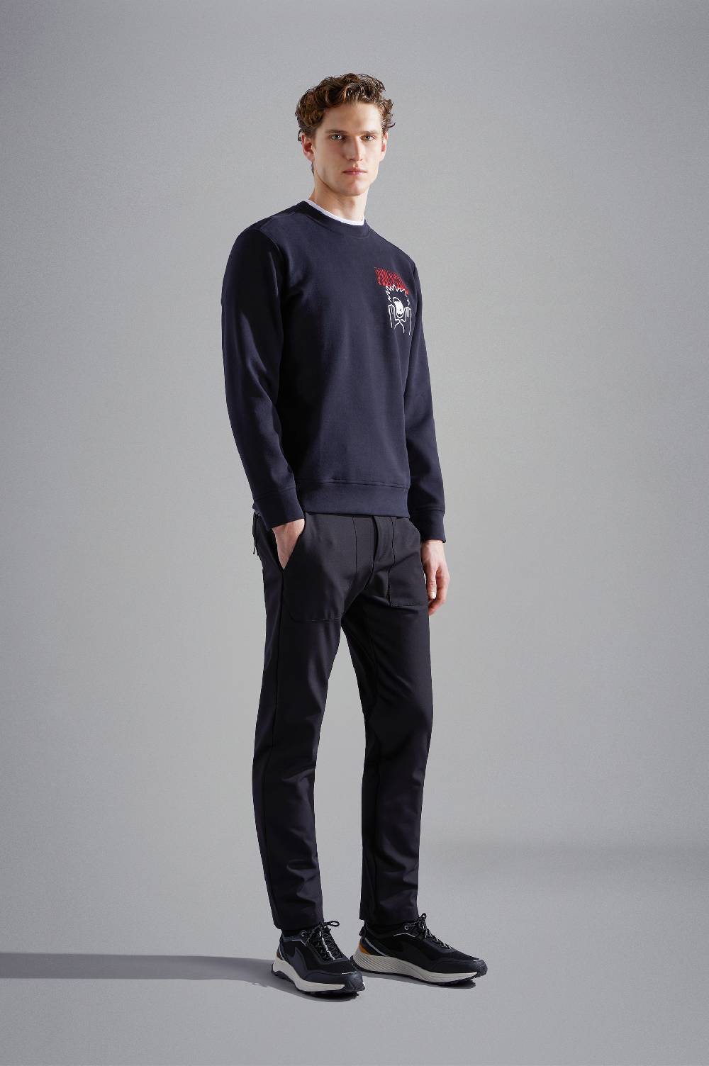 Paul & Shark Felpa in cotone Soft Active Fleece con stampe Paul & Shark Offerte