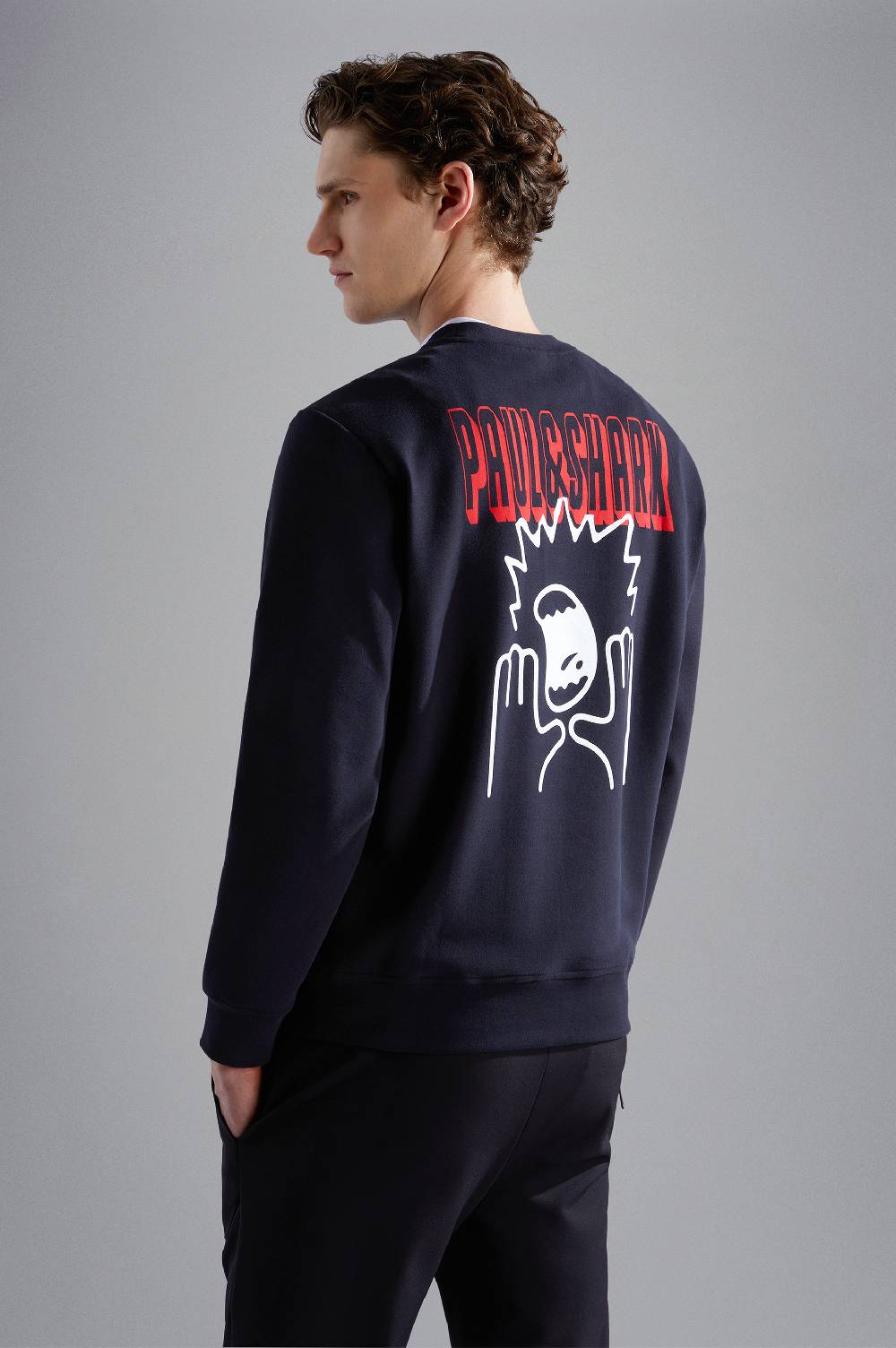 Paul & Shark Felpa in cotone Soft Active Fleece con stampe Paul & Shark Offerte