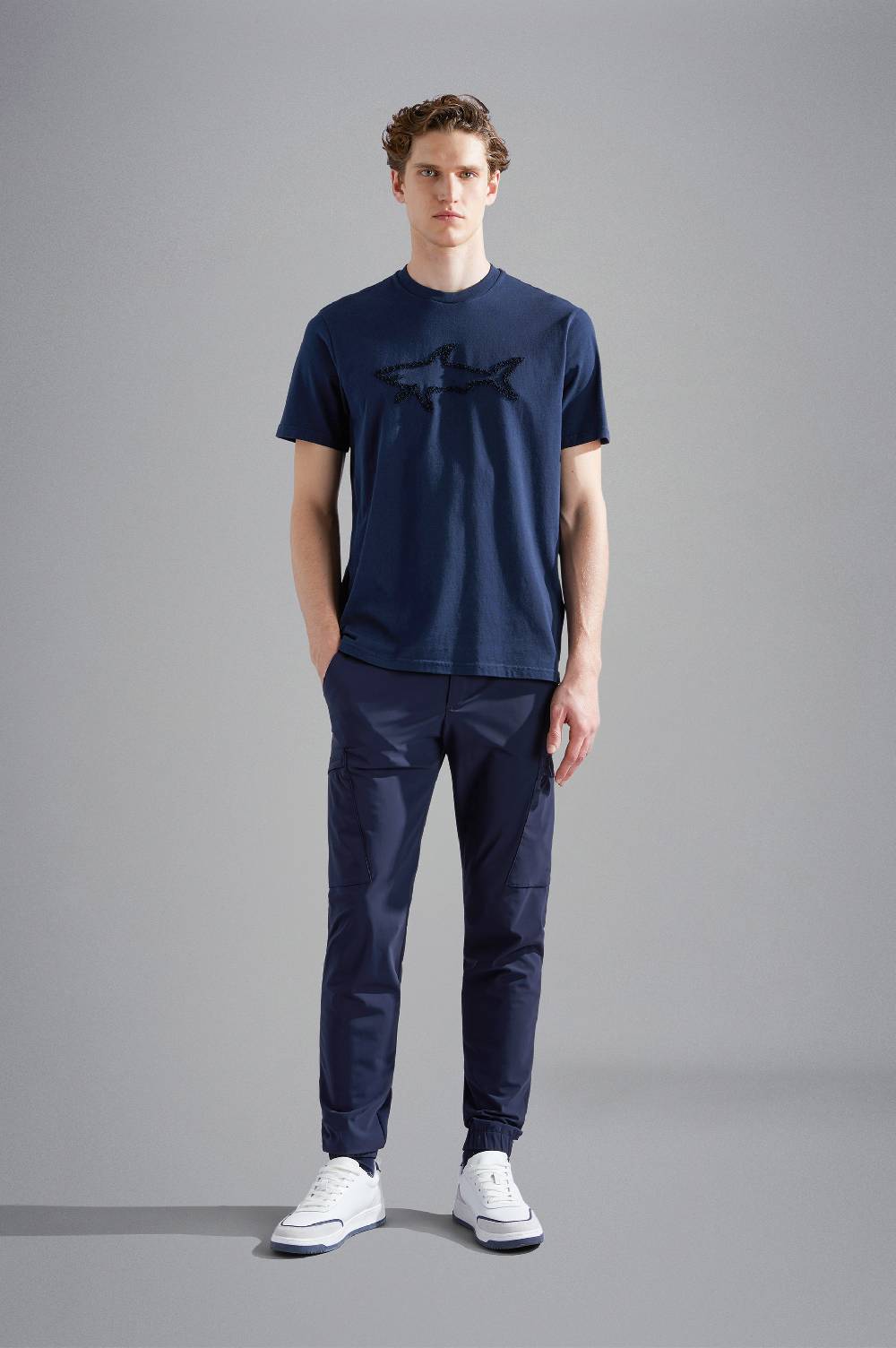 Paul & Shark T-shirt in cotone con ricamo Shark Paul & Shark Offerta