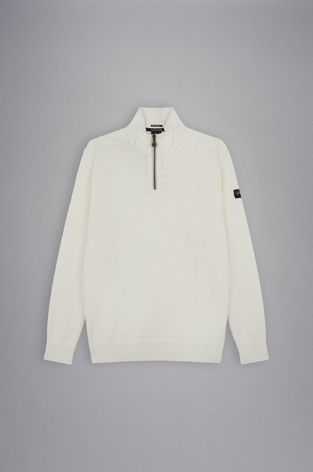 Paul & Shark Maglia con zip in lana Bretagne con badge iconico Paul & Shark Vendita