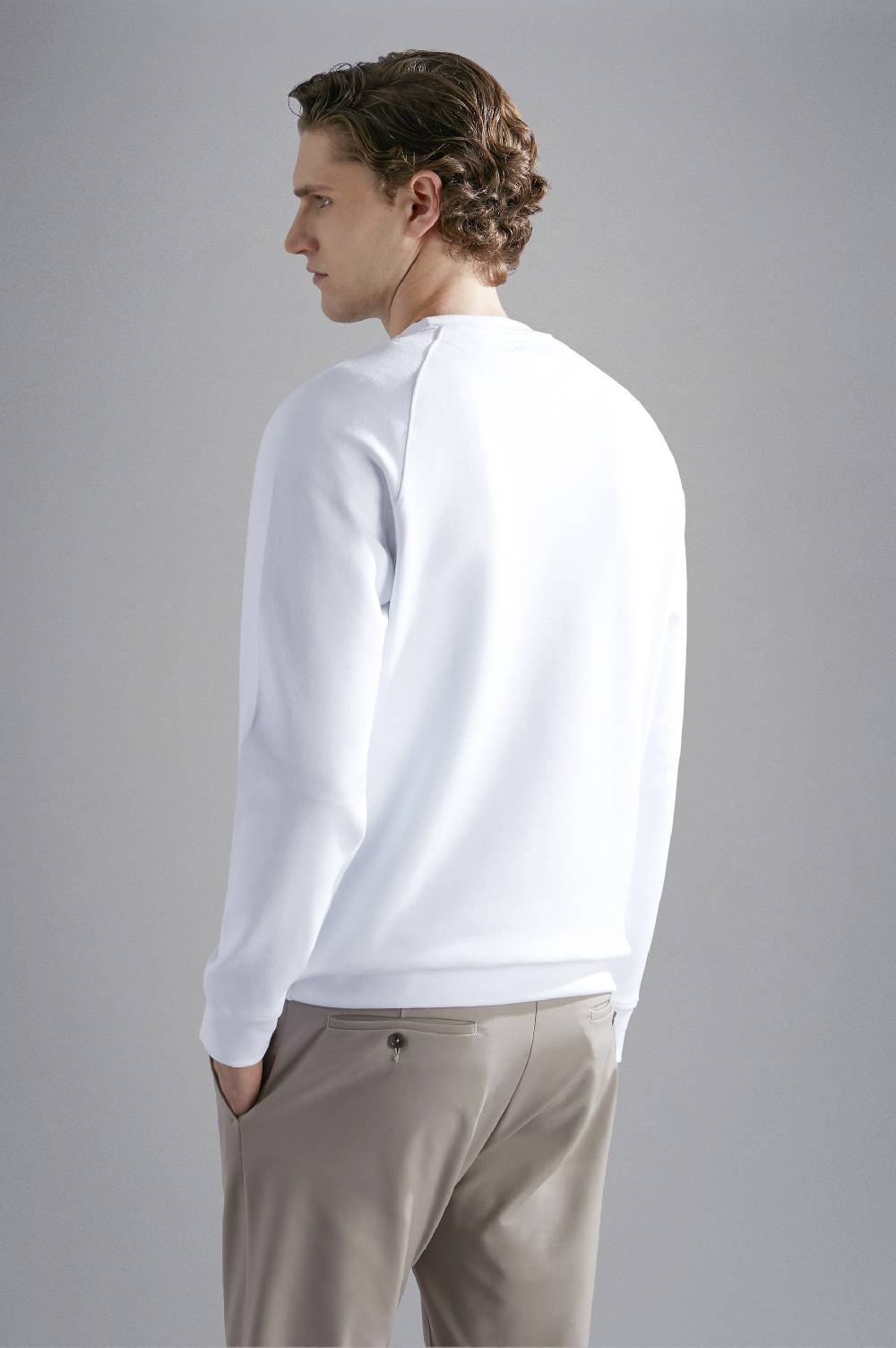 Paul & Shark Felpa in cotone Soft Active Fleece con stampa Paul & Shark Saldi Di Fabbrica