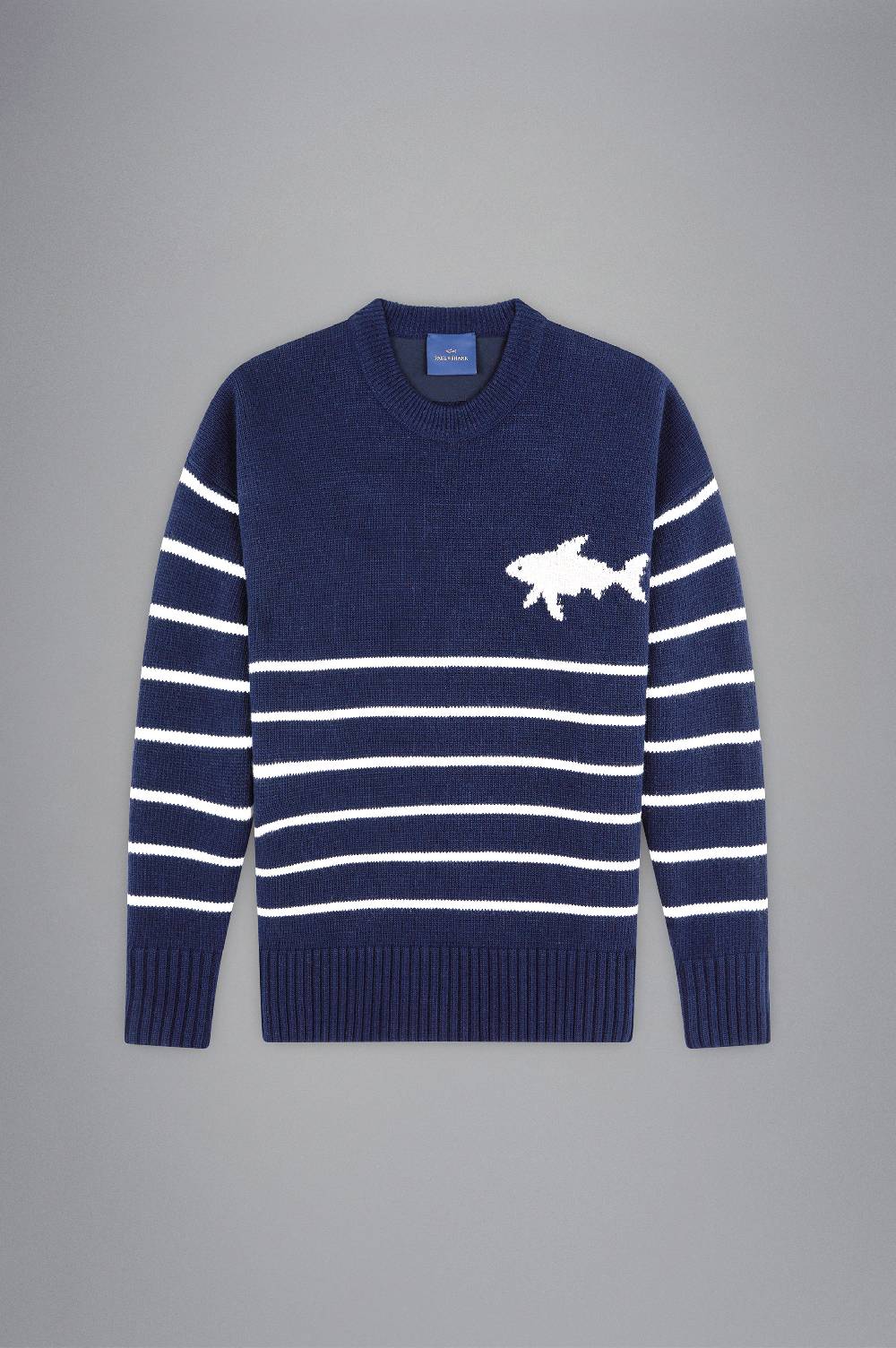 Paul & Shark Maglia in Re-Wool con intarsio Shark Paul & Shark Promozione Limitata