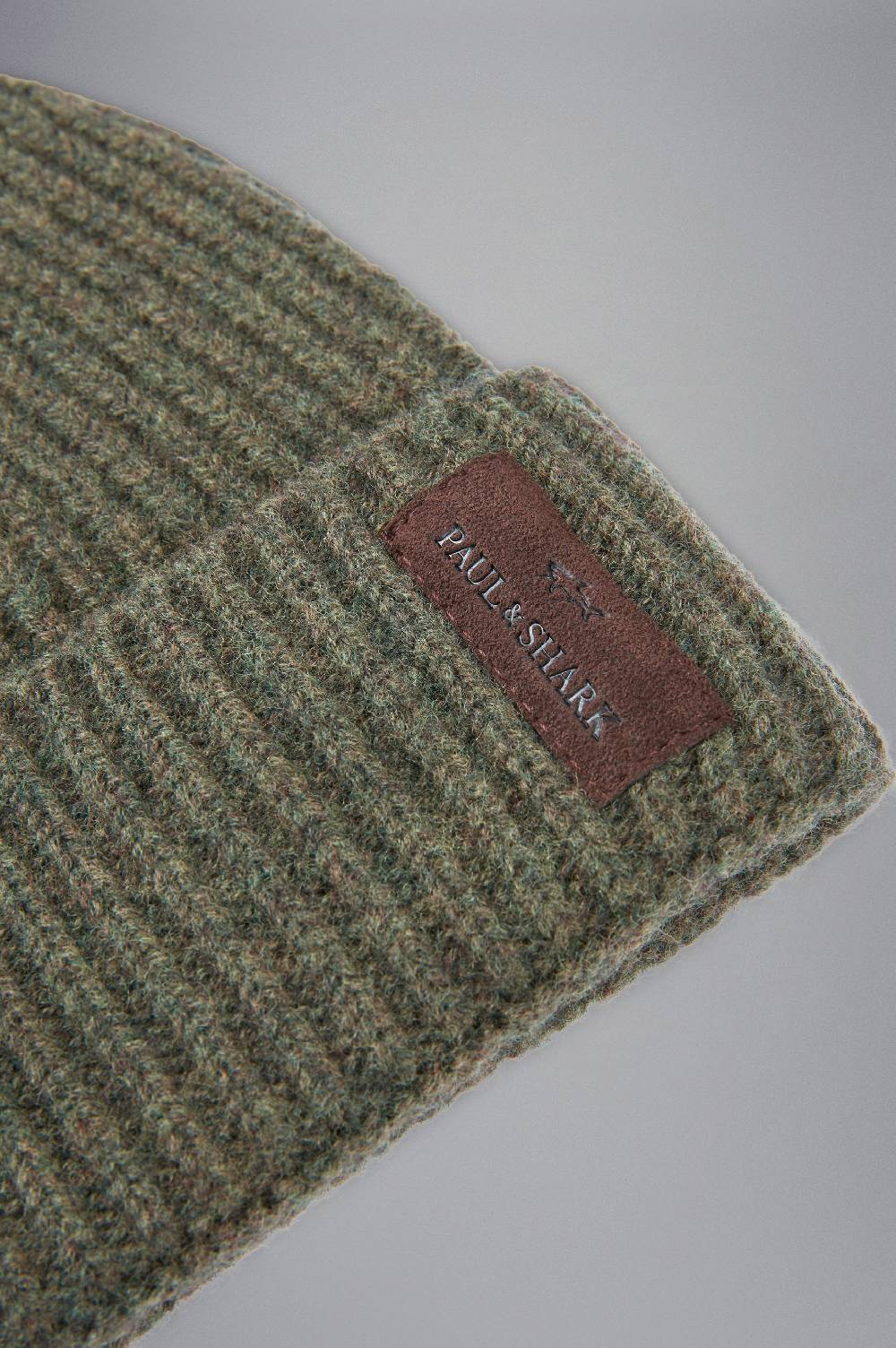 Paul & Shark Berretto Re-Wool con stemma in pelle Paul & Shark Italy