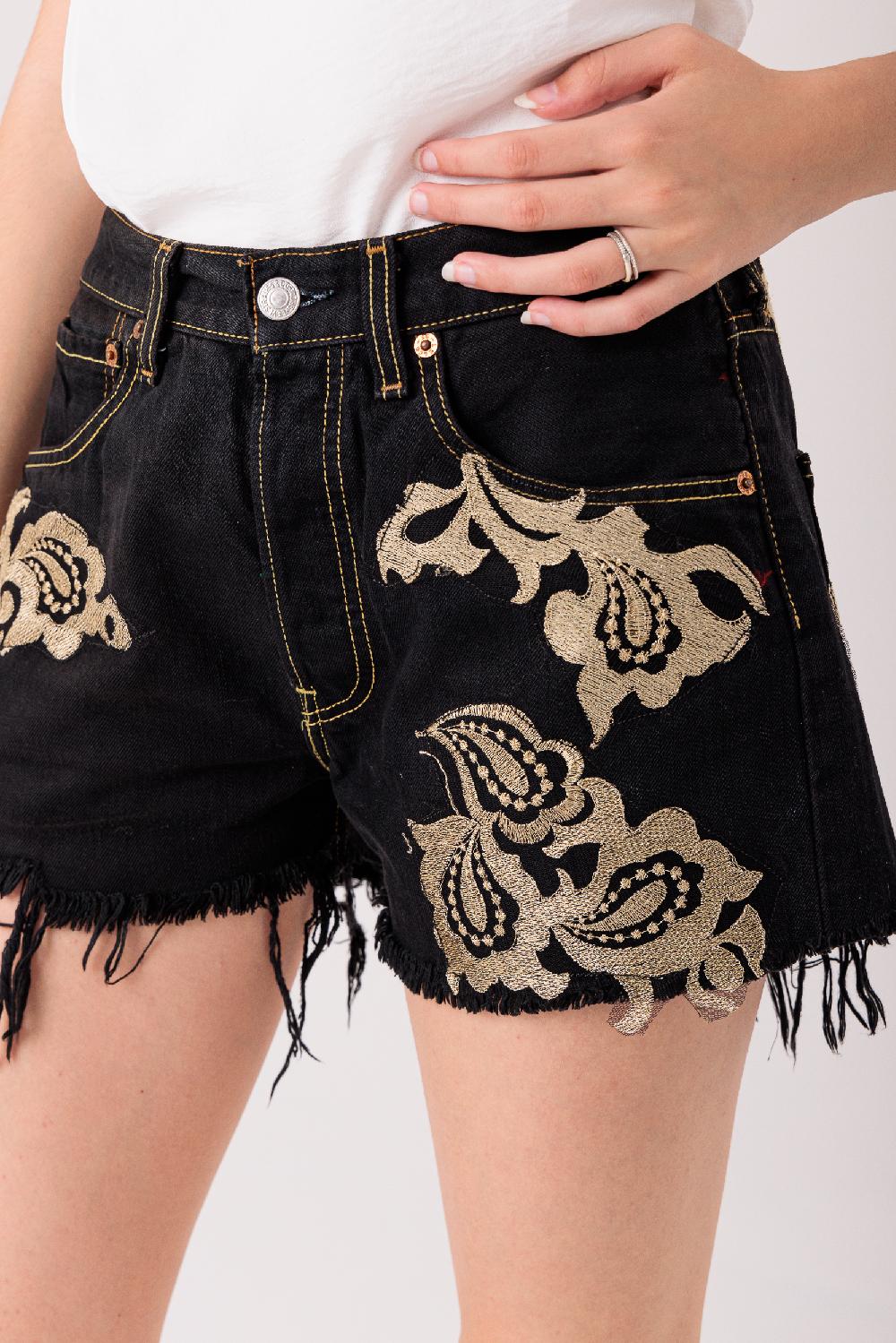 Rossano Perini SHORTS BLK EMBRODERY Consegna Veloce