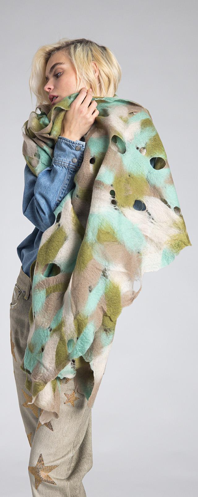 Rossano Perini SCARF 37FW24 GREEN In Linea